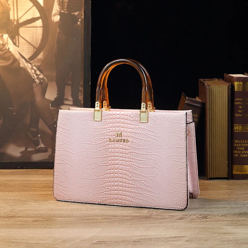 

female backpack Crocodile Women's Bag Square Bag Handbag Jewelry Bag Noble Women's Bag patent leather bags