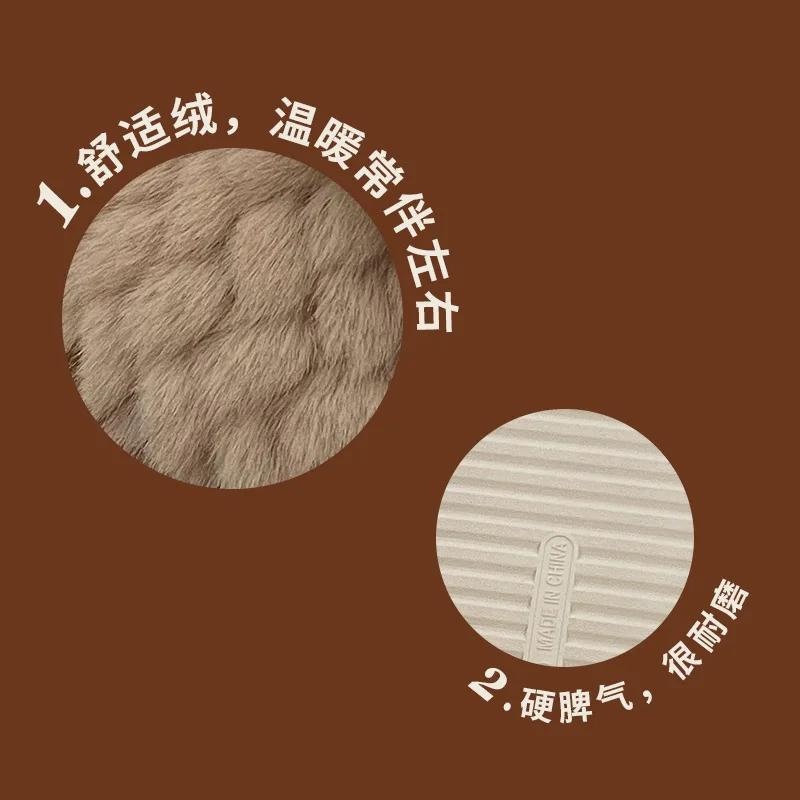 Winter Warm Plush Slippers Cute Bowknot Designer House Women Fur Slides Slippers Female Man Floor Mute Unisex Indoor Fluffy Shoe