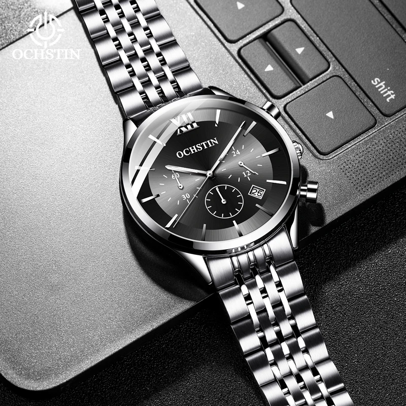 

2023 New OCHSTIN Top Brand Luxury Commander Series Fashion Men's Watch Multifunctional Quartz Automatic Date Chronograph Belt