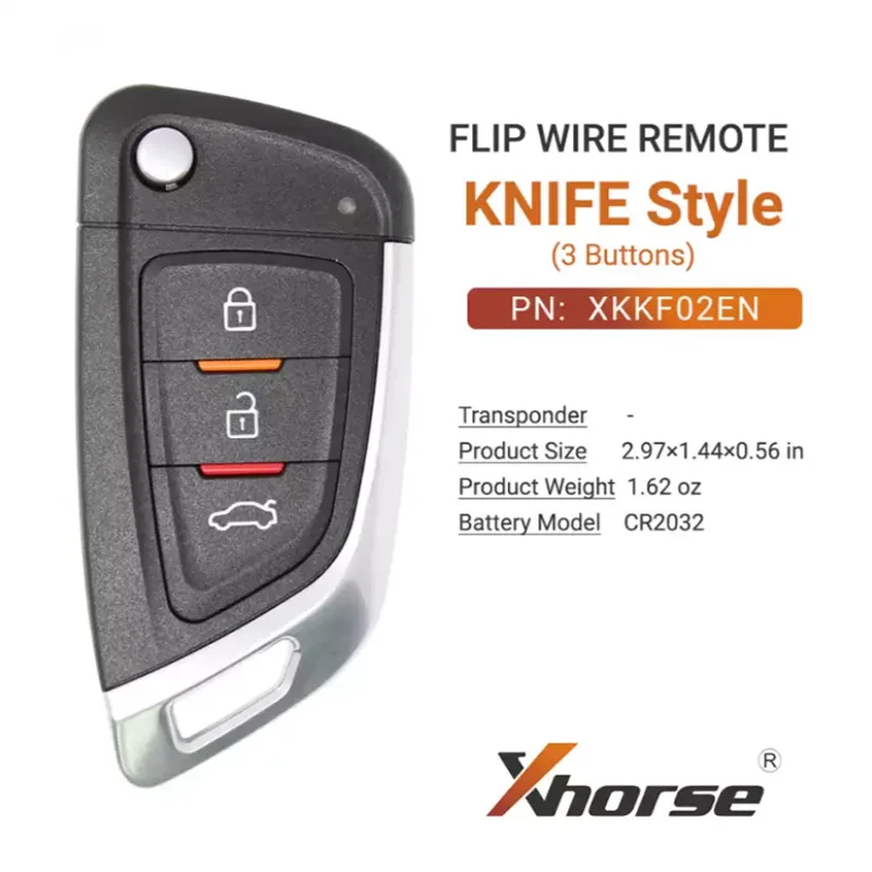 Xhorse Wire Flip Remote Key Knife Style 3 Buttons XKKF02EN