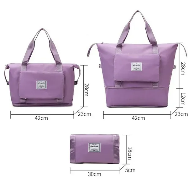 Capacity Folding Travel Bag Portable Foldable Travel Lightweight Waterproof Multifunctional Oxford Fabric Bag Tote Handbag images - 6