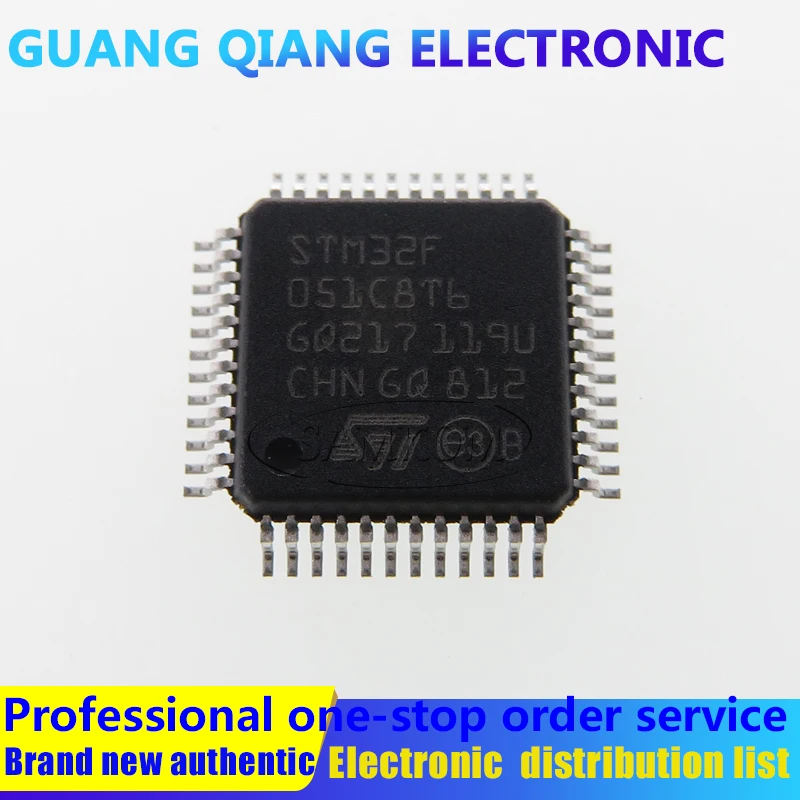 Микроконтроллер STM32F051C8T6 IC 32 Бит 64 КБ FLASH 48LQFP, 1 шт.