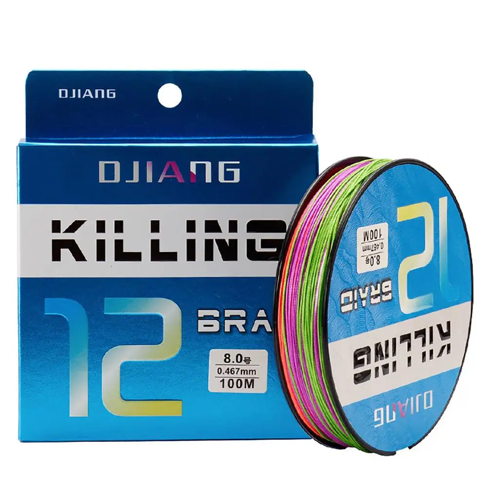 

100M 12 Strands Braided Fishing Line Anti-bite Abrasion Resistant Lure PE Fishi Line Colorful Fishing Tackle Tools
