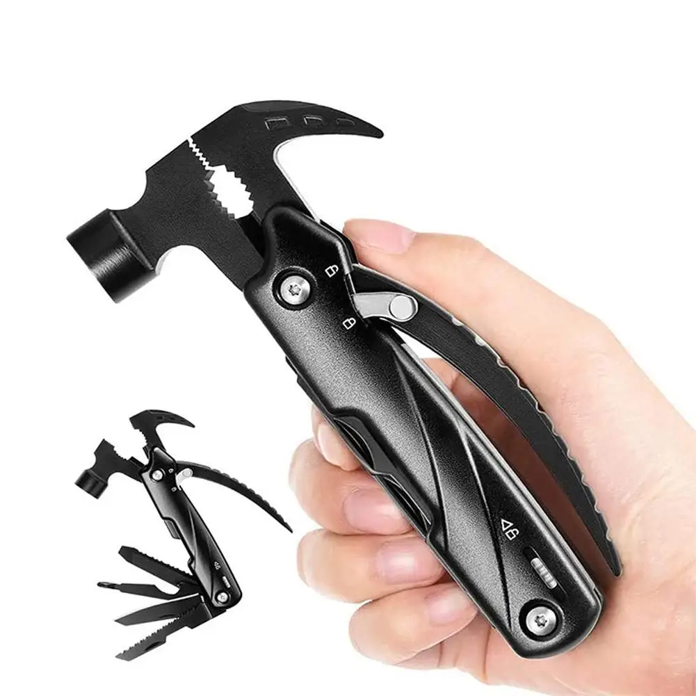 

Stainless Steel Mini Multifunctional Claw Hammer Outdoor Camping Life-saving Emergency Combination Tool