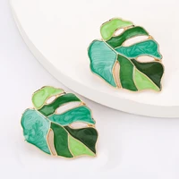 find me new dream small fresh dripping oil leaf earrings fashion cute girl sen series alloy earrings jewelry accessories