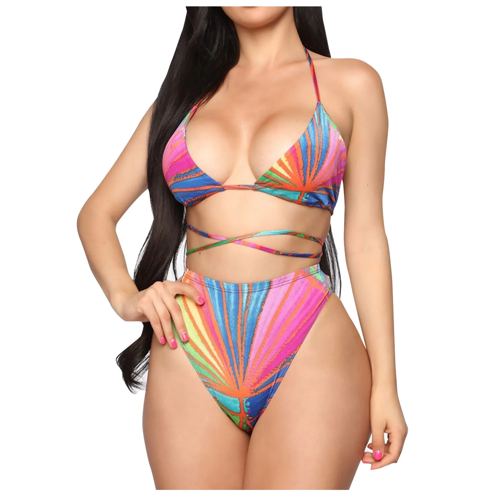 

Swimsuit Bandeau Women Brazilian Swimwear Beachwear Push-Up Bikini Set Bandage Swimwears Tankinis Set