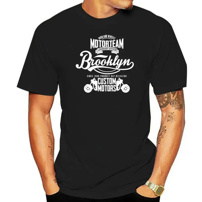 

Brookllyn motorteam swag trendy Tumblr hipster Retro vintage printed Mens Unisex tee T-shirt tops black men t shirt
