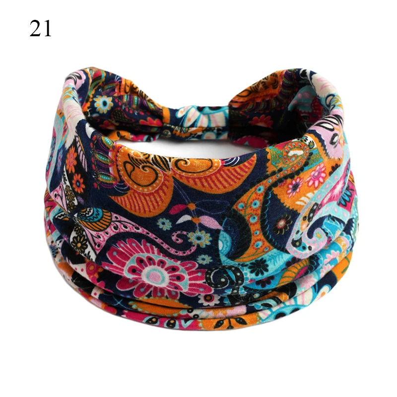 

Fashion Boho Flower Wide Women Girls Hair Bands Print Headbands Knot Elastic Turban Bandage Bandanas HairBands Hair Accessories