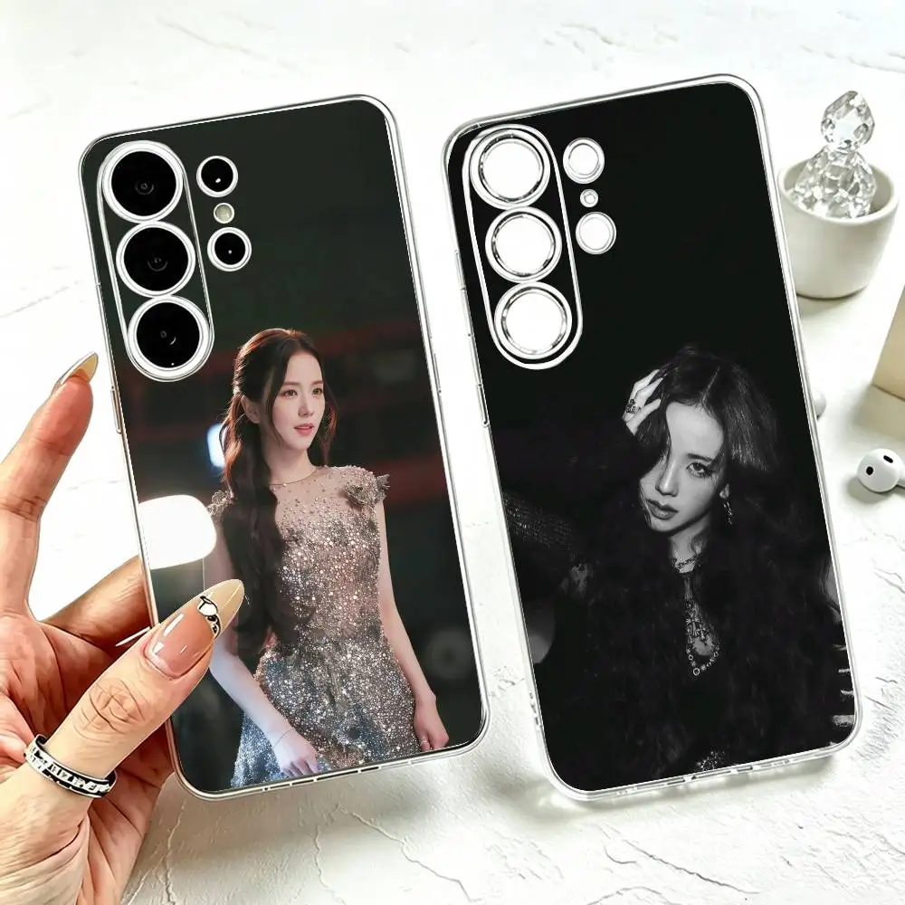 Фото K-Kpop K-Kim J-Jisoo Прозрачный силиконовый мягкий чехол для телефона Samsung S25, S24, S21, S22, S23, S30, Ultra, S20, Plus, Fe №1