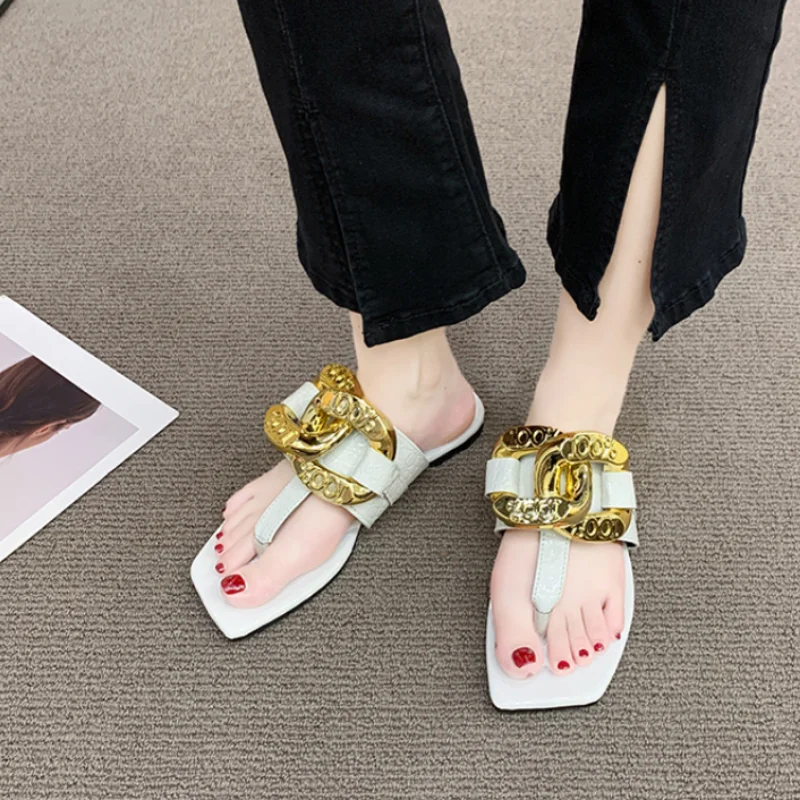 

Shoes Female 2023 High Quality Fashion Women's Slippers Open Toe Outdoors Flat Sandals Black Casual Flip-flops Zapatos De Mujer