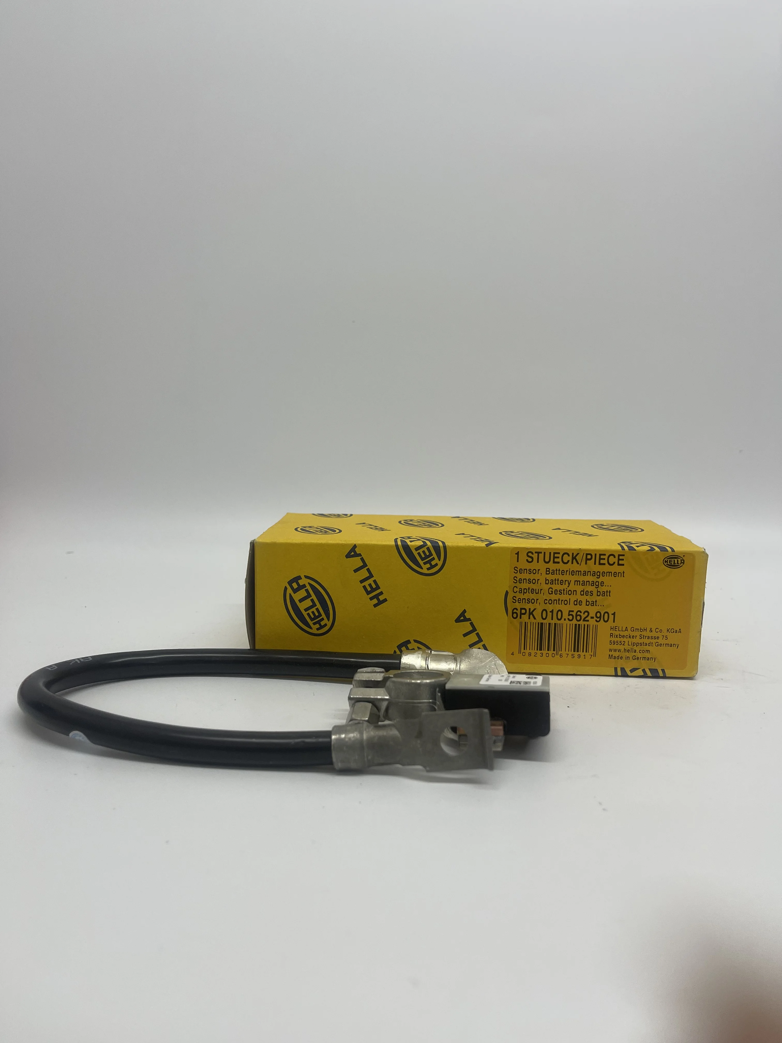 Фото 12427603567 Отрицательный провод аккумуляторной батареи IBS Intelligent Battery Sensor OEM HELLA, подходит для BM W E60 №1