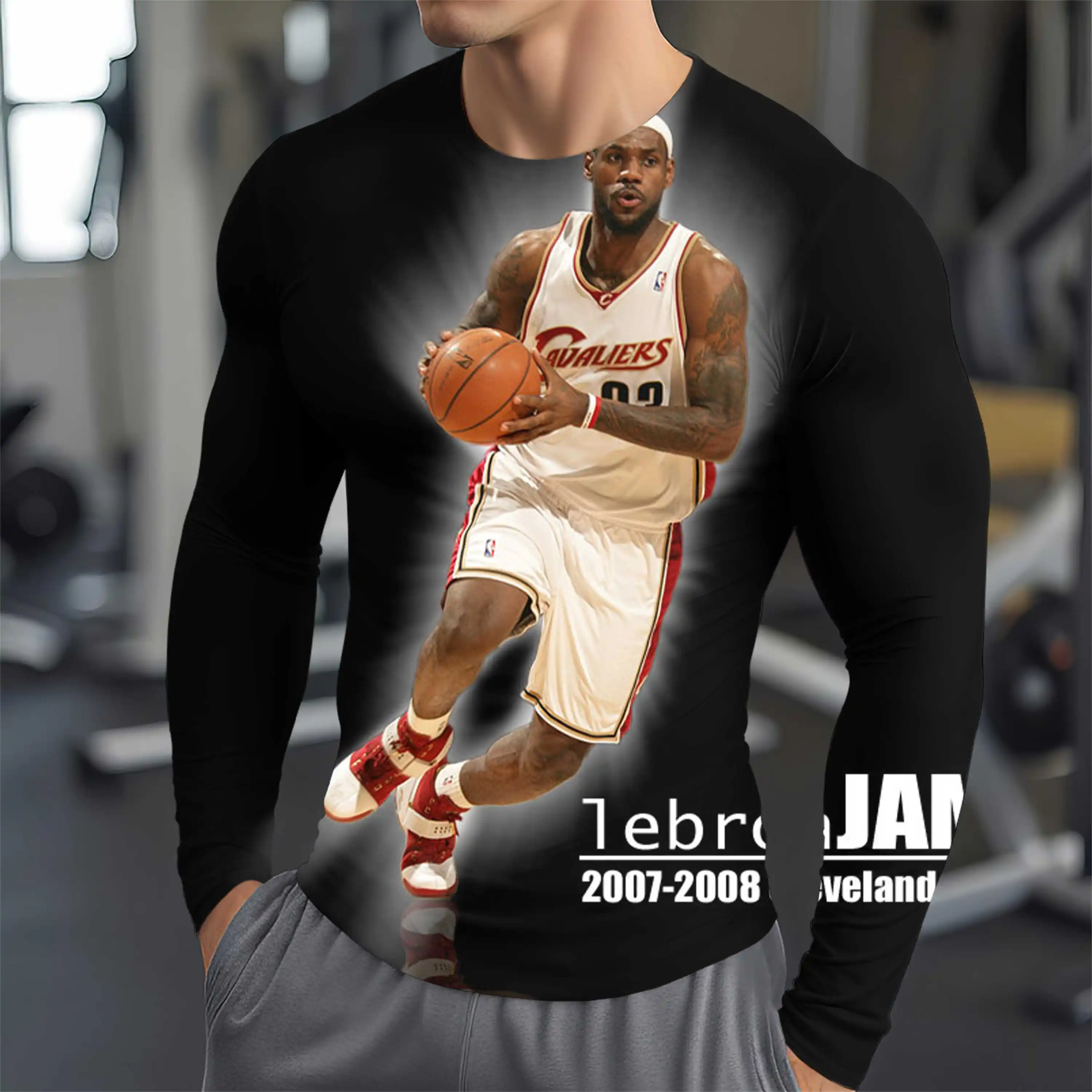 Футбольный Топ С Длинными Рукавами И 3D-принтом Lebron Модная Спортивная Одежда