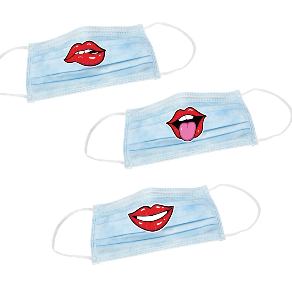 

Nose Stickers Labels Mouth Stickers Face Cover Lips Smile Decals Bandana Headwear Cute Roll