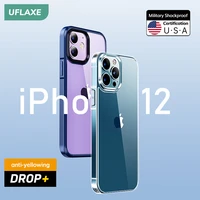 uflaxe original shockproof hard case for iphone 12 pro max iphone 12 mini 4k hd crystal clear anti yellow back cover casing