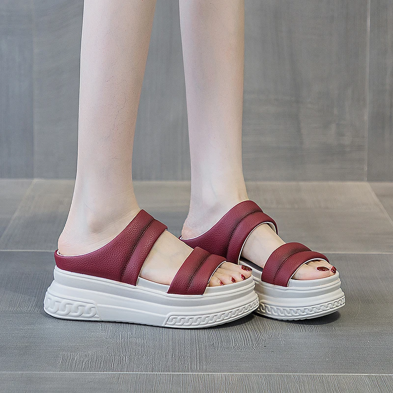 AIYUQI Slippers Women Summer Wear 2023 New Fashion Women Slippers Platform 7CM Open Toes Sandals Women