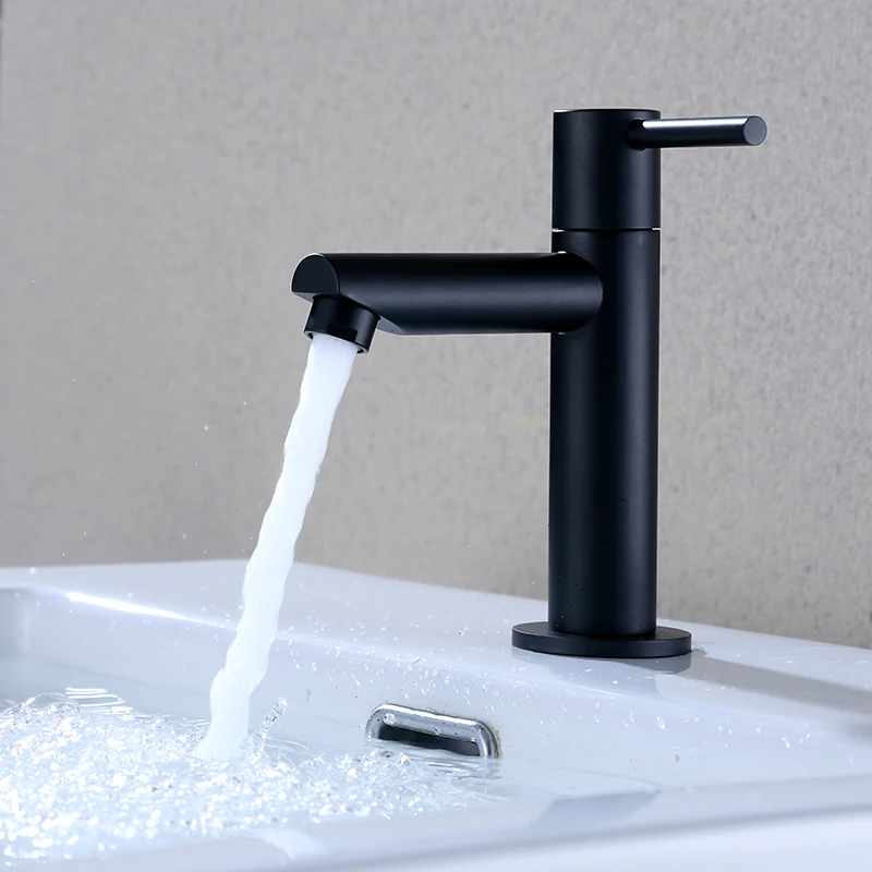 

Widespread Bathroom Faucet Bathroom Deck Mounted Basin Faucet Black Sink Tap Single Hole Water Tap Hot and Cold Mixer Faucet