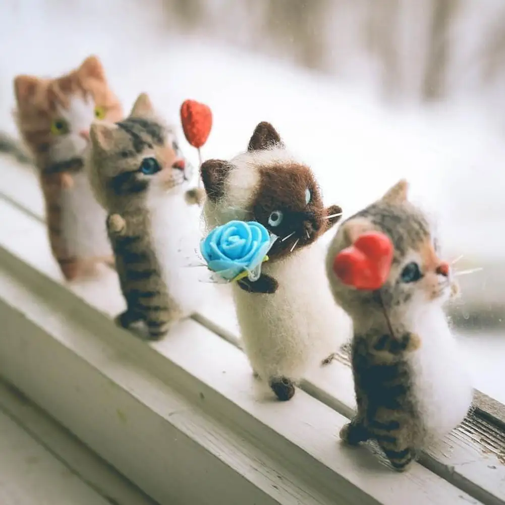 Фото Kawaii и интересные игрушки ручной работы Diy Шерсть Войлок необработанный продукт подарок плюшевые игрушки наборы НЕОБРАБОТАННАЯ музыка Pokin ... №3