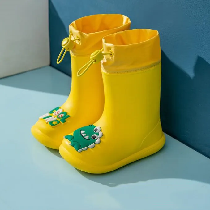 

Rain Boots Kids For Boy Girls Rain Boots PVC Water Shoes Children Cartoon Shoes Waterproof Rainboots Four Seasons Removable