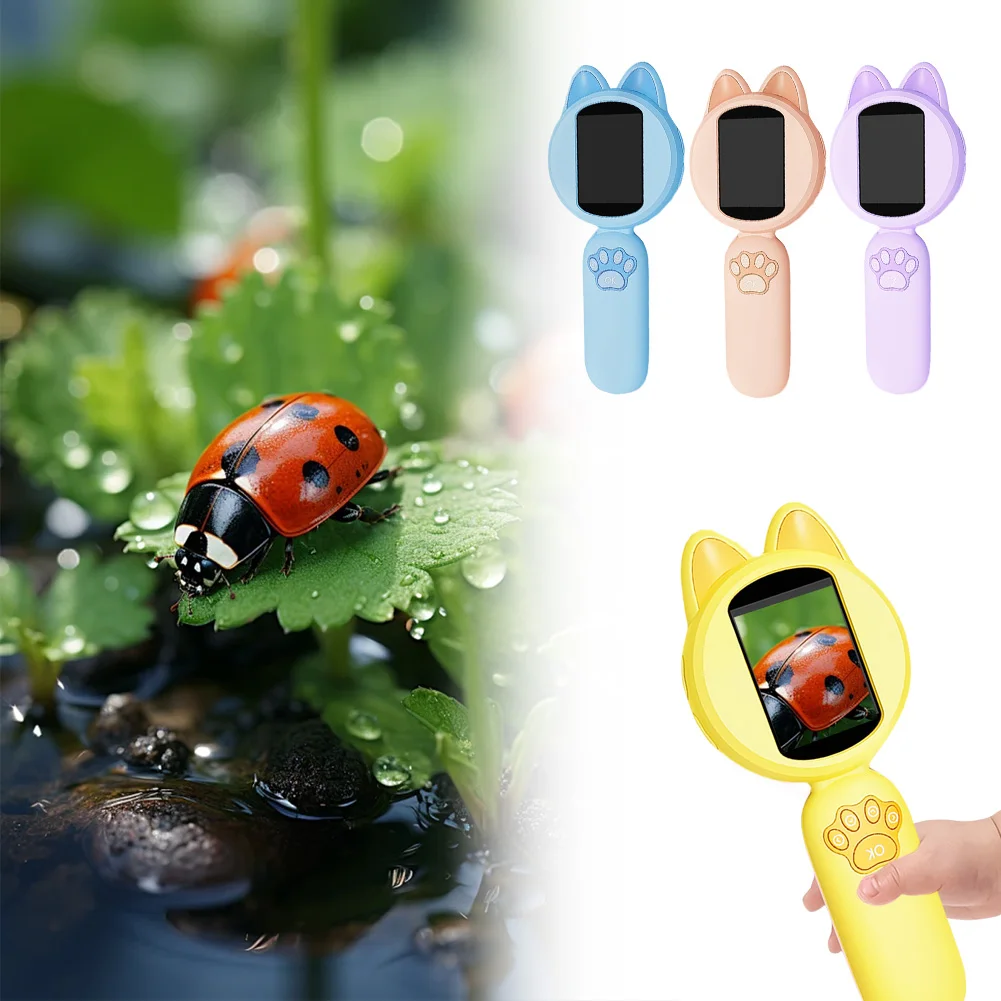 4X детское увеличительное стекло цифровая лупа в форме кошки детская мультяшная