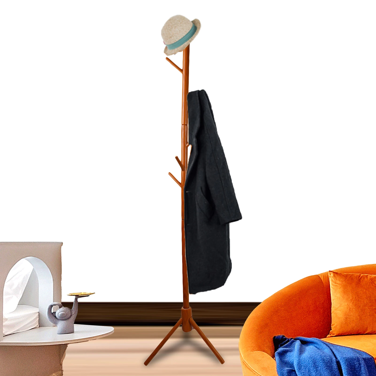 

Coat Hook Entryway Hall Tree Coat Rack Easy Assembly Stable Size Adjustable for Clothes Jackets Hats Scarves Handbags