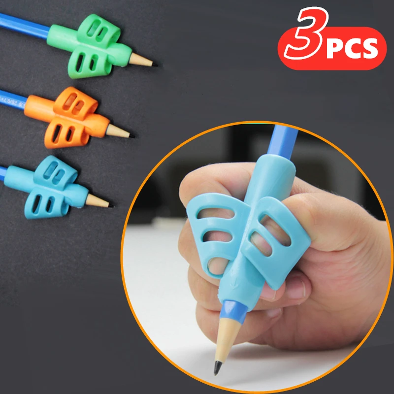 

3Pcs Writing Correction Device 2 Finger 3 Fingers Silicone Pencil Holder Child Learning Writing Corrector Student Stationery