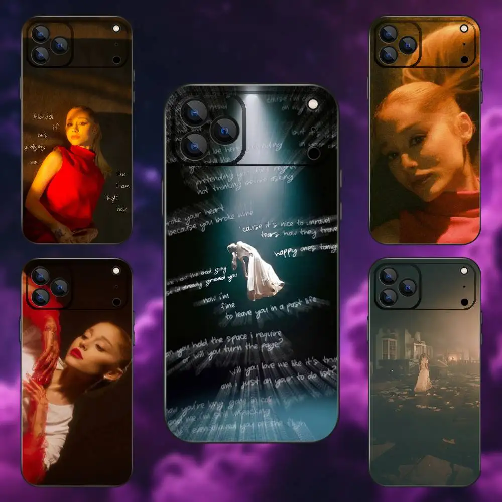 Фото Чехол для телефона A-Ariana Eternal Sunshine G-Grandes для iPhone 17,16,15,14,13,12,Pro,Max,Plus,E,SE4,Air,Mini Black Soft Box №1