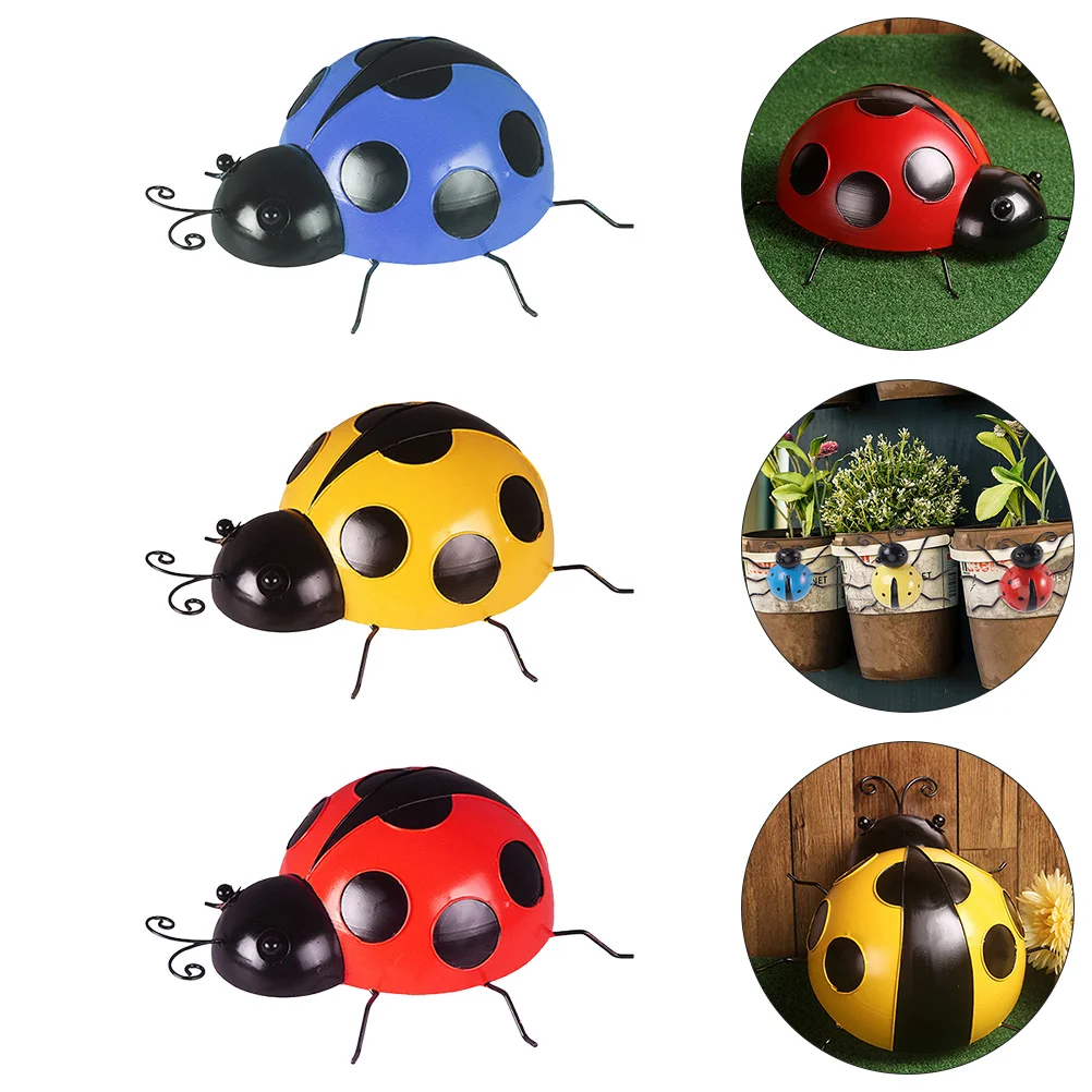 

Настенная металлическая статуя божьей коровки, украшение в виде насекомых, Садовая фигура животного, Реалистичная 3d-скульптура