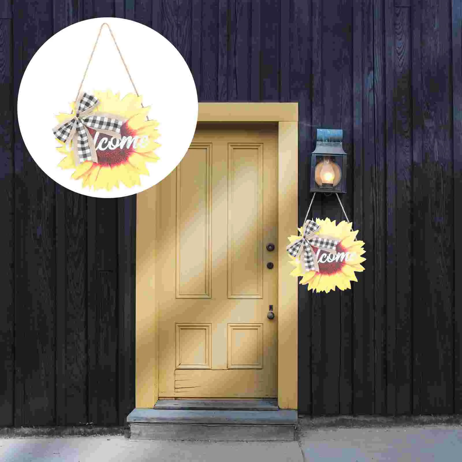 

Sign Sunflower Door Flower Wall Welcome Porch Front Wreath Summer Hanging Outdoor Deck Decorations Wood Ornament Floral Wooden