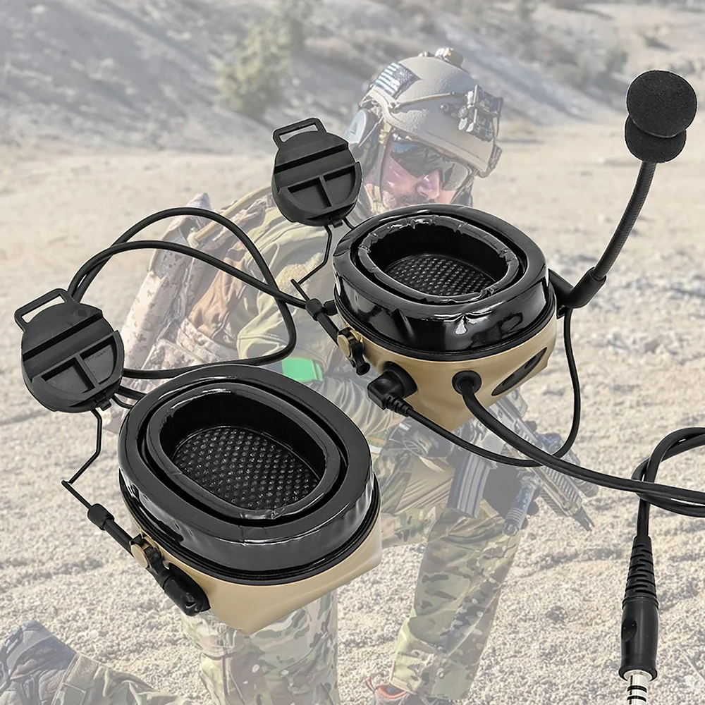 Hearangel Tactical Headset Comtac ii with ARC Rail Adapter Hearing Protection with Gel Ear Pads for Airsoft Sports&Kenwood PTT