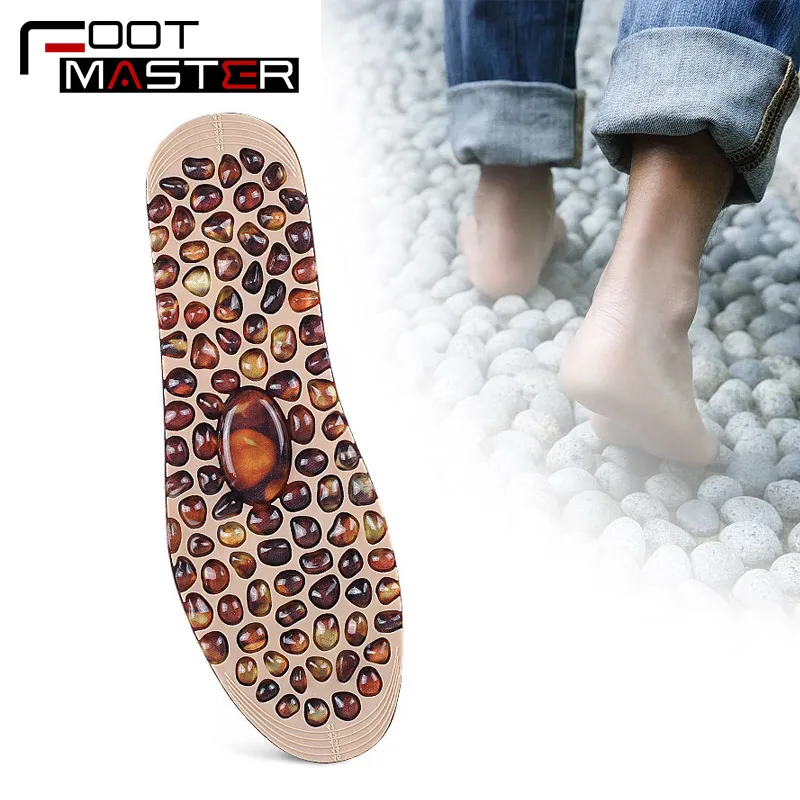

Unisex Foot Health Cobblestone Foot Relief Acupuncture Massage Insoles improve blood circulation c health care finger pressure
