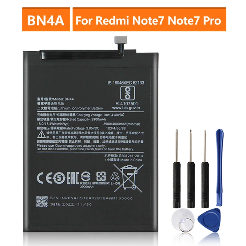 

Replacement Battery For Xiaomi Redmi Note7 Note 7 Pro M1901F7C BN4A Rechargeable Phone Battery 4000mAh