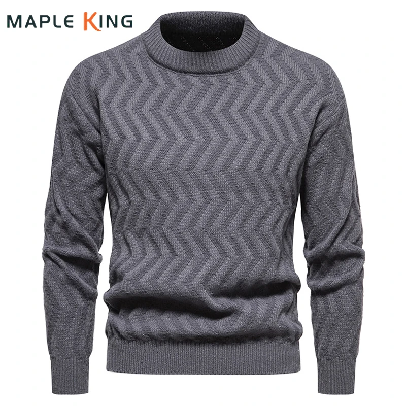 

Мужской вязаный жаккардовый свитер с круглым вырезом, в винтажном стиле