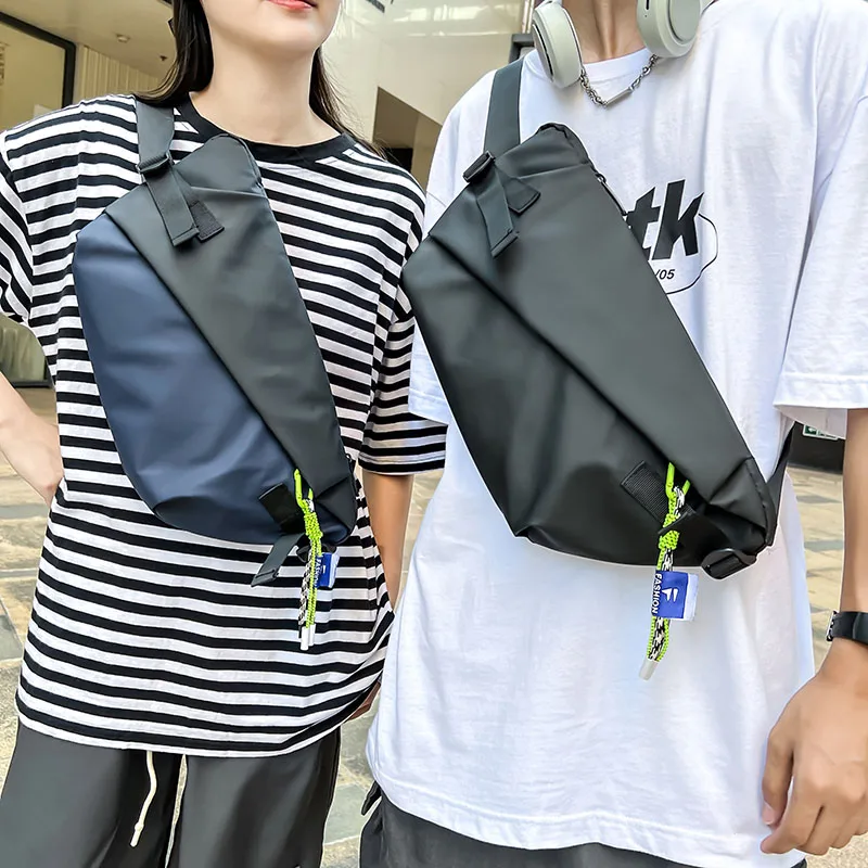 

Fashion Waist Pack Male Quality Waterproof Nylon Chest Bags Casual Travel Shoulder Crossbody Bags Unisex Large Capacity Belt Bag
