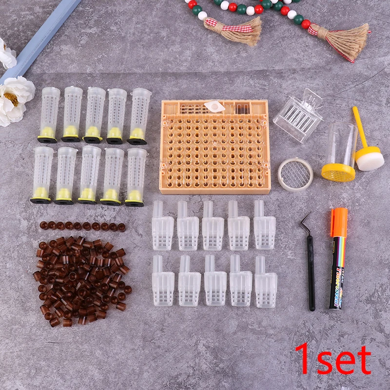 

1Set Rearing System Plastic Bee Beekeeping Catcher Box Cell Cups Cage Complete Kit Apiculture Tools Supplies