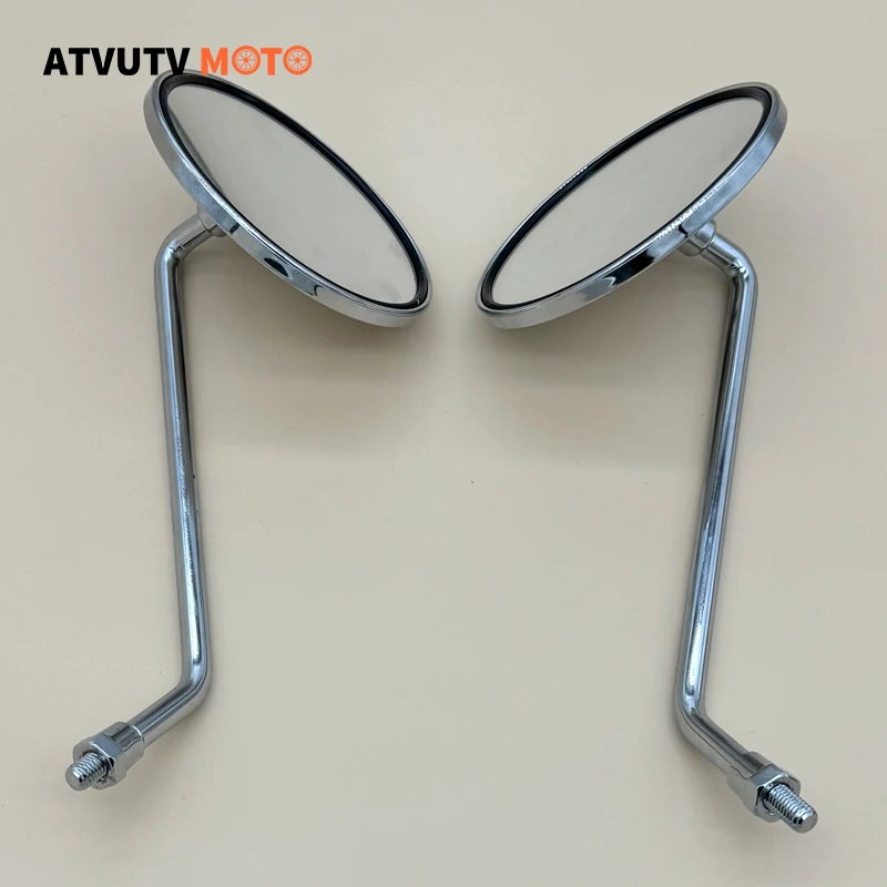 Зеркало заднего вида Универсальное для мотоцикла боковое хромированное зеркало