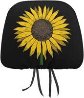 sunflower funny cover for car seat headrest protector covers print interior accessories decorative