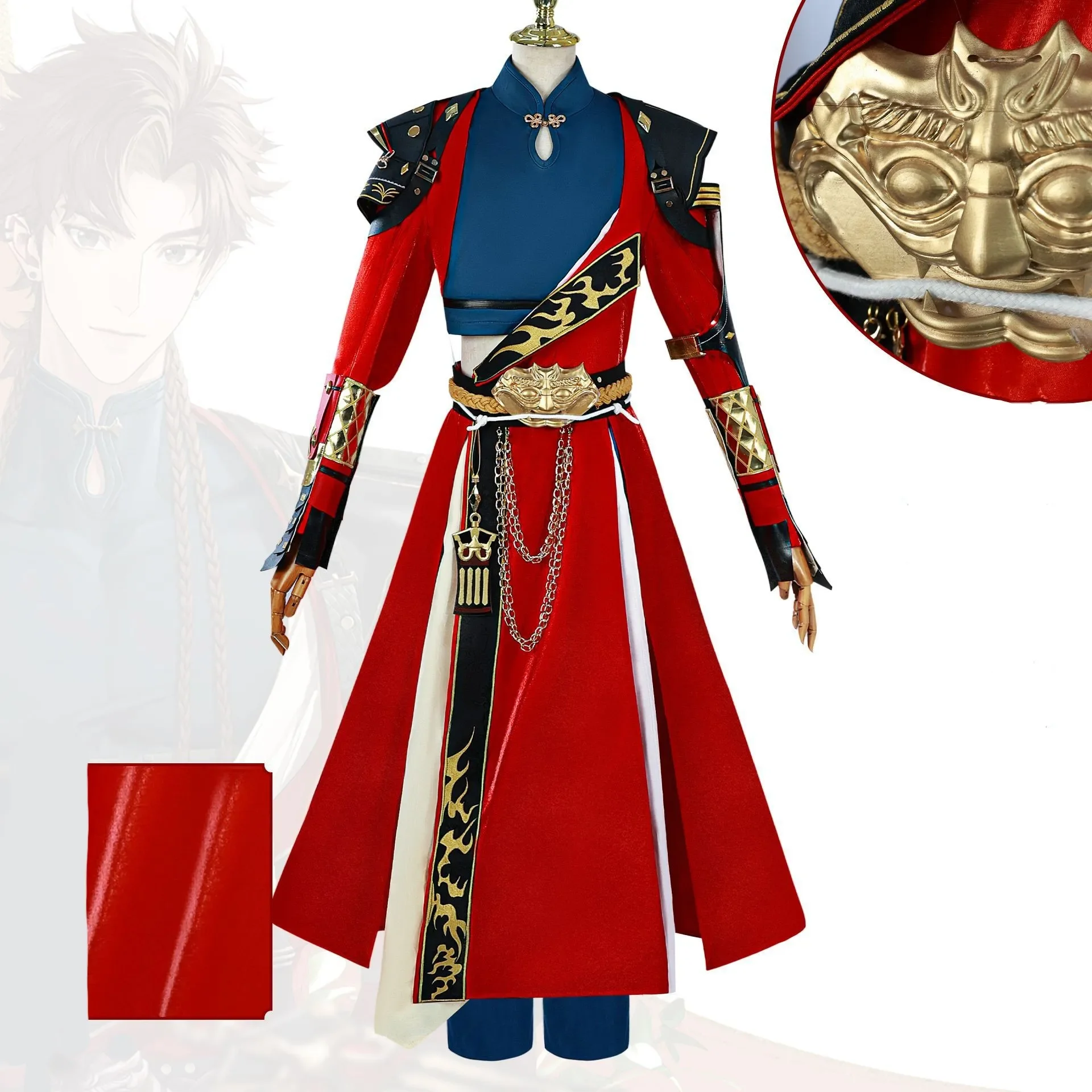 Фото Игра Пепел Королевства Sun Ce Косплей Костюм Sunce Древний комплект Hanfu Аниме Униформа Парик Взрослый Мужчина Женщина Костюм на Хэллоуин №2