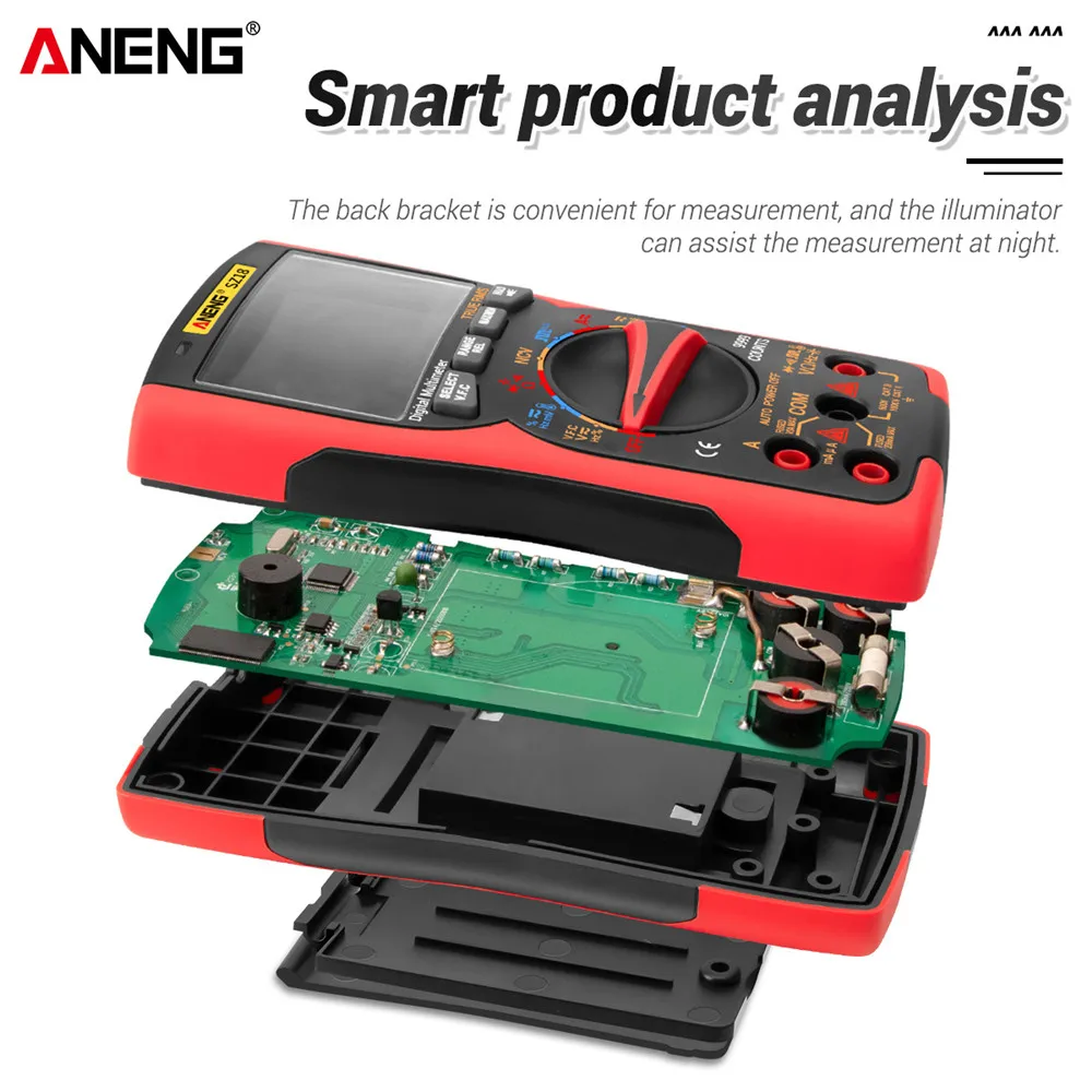 Цифровой мультиметр ANENG SZ18 профессиональный Аналоговый тестер True RMS 9999 дюйма |