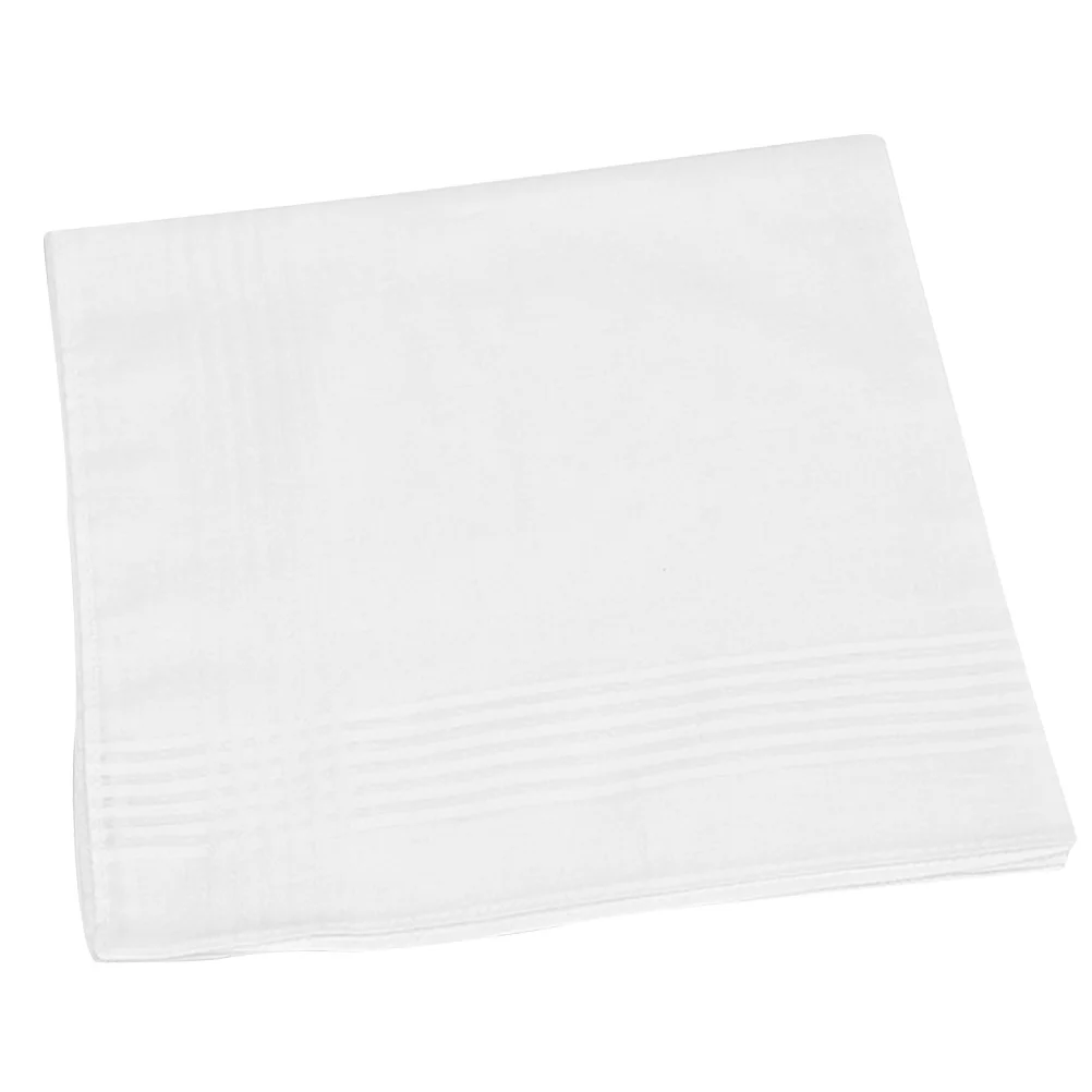 

6pcs Washing White Durable Simple Cotton Handkerchief Kid Handkerchief for Home