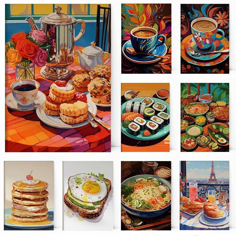 Плакат на стену с изображением авокадо суши чая филиппинской еды Круассанов