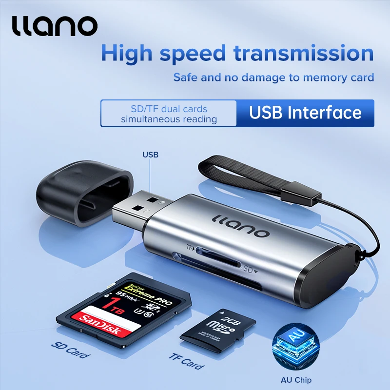 Фото Устройство для чтения карт Micro SD Llano USB 3,0, 5 Гбит/с, 2-в-1 №1