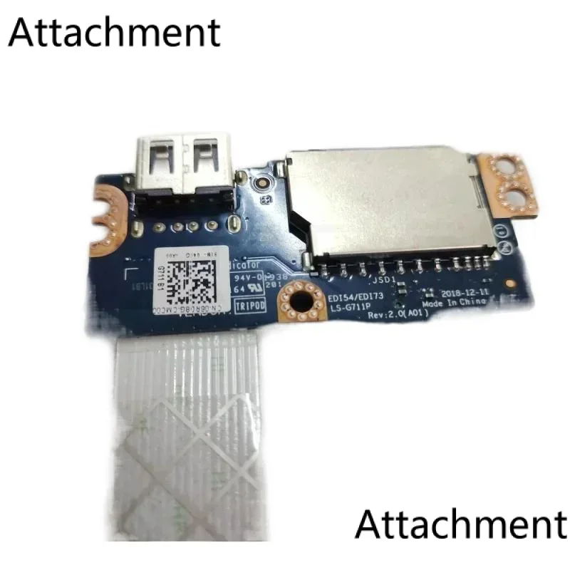 Для Dell Inspiron 14 3482 USBCard Reader IO Board WCable pn 6RD8G 06RD8G LS-G711P