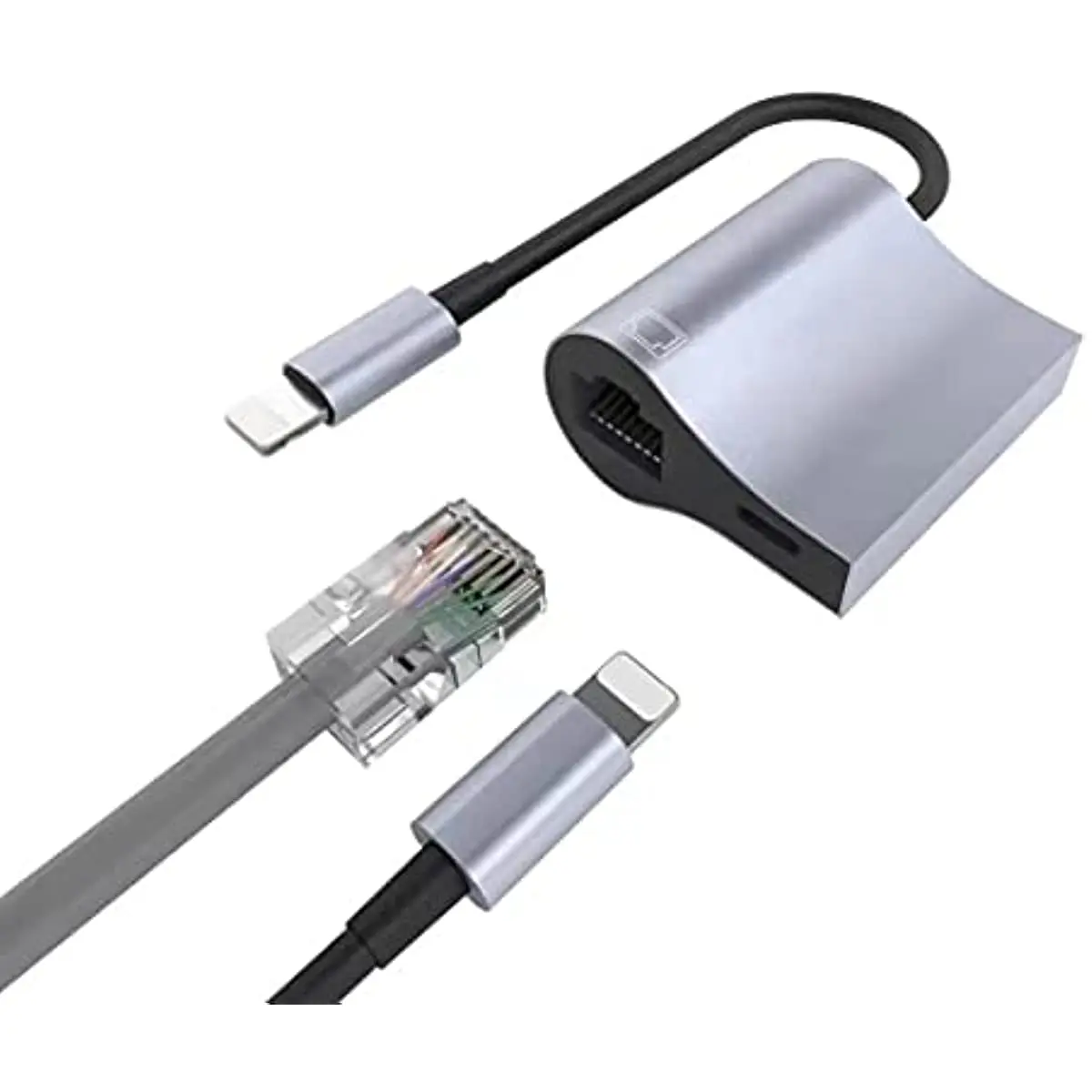 

Адаптер Lightning/Ethernet 2 в 1 RJ45, совместимый с iPhone/iPad/iPod, поддерживает сеть Ethernet 100 Мбит/с
