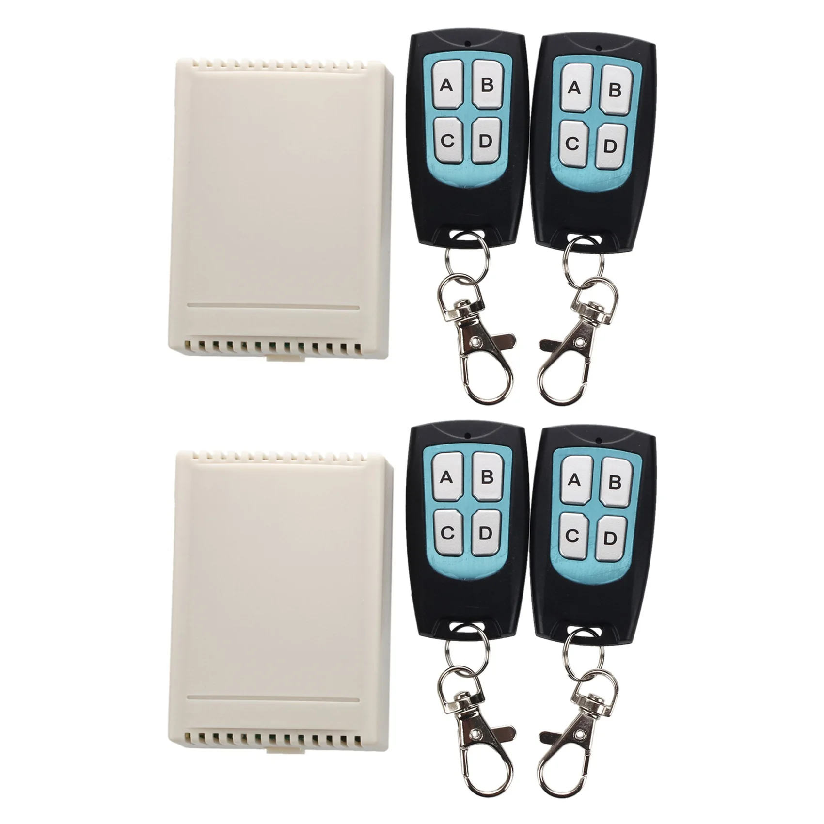 

DC 12V 4 Channel 200M Wireless RF Remote Control Switch 4 Transmitter + 2 Receiver