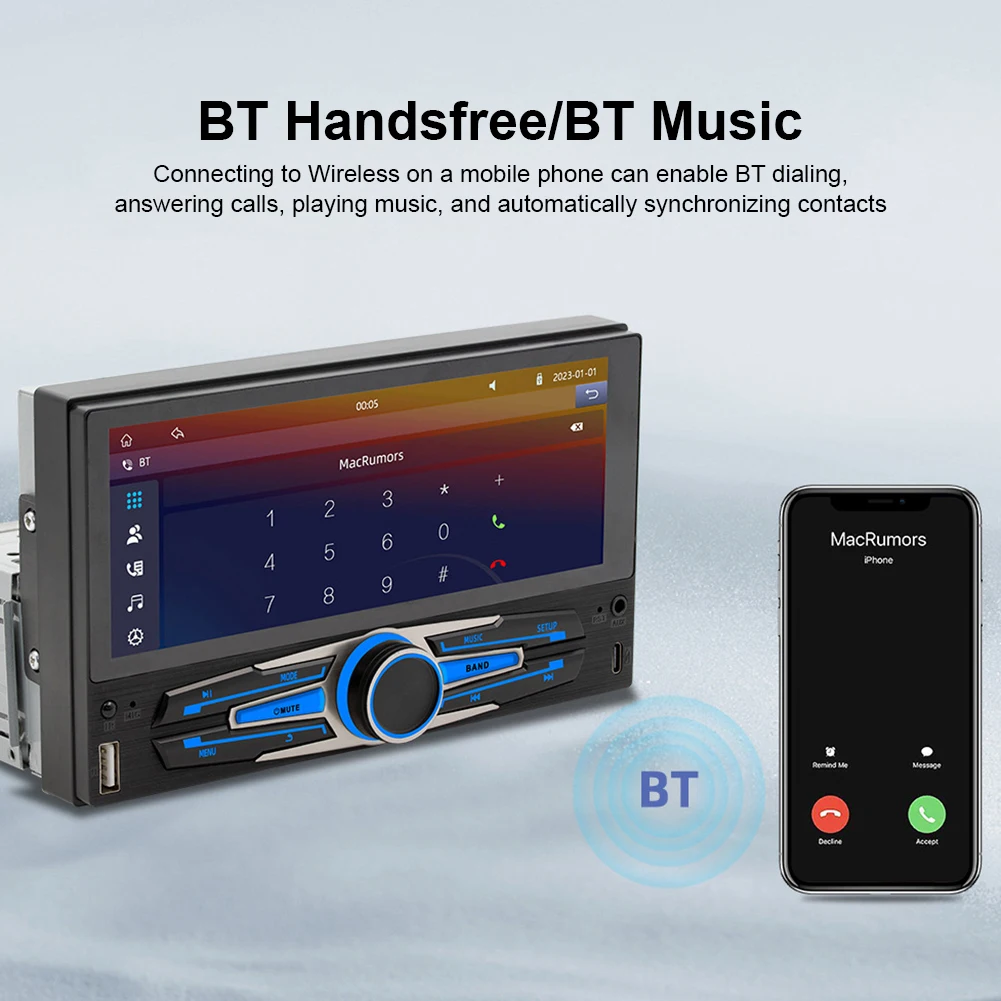 6 86 дюймовый автомобильный MP5-плеер MirrorLink беспроводной CarPlay Android радиоприемник