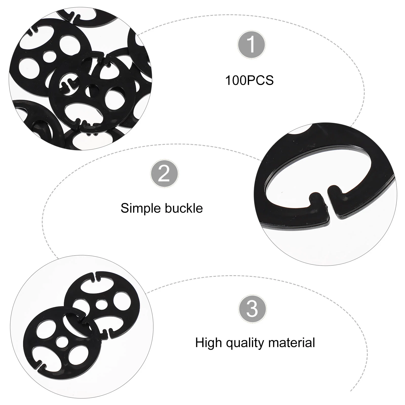 

100Pcs Car Seat Buckles ABS Seat Adjustment Buckles Elastic Strap Adjustment Buckles Belt clip