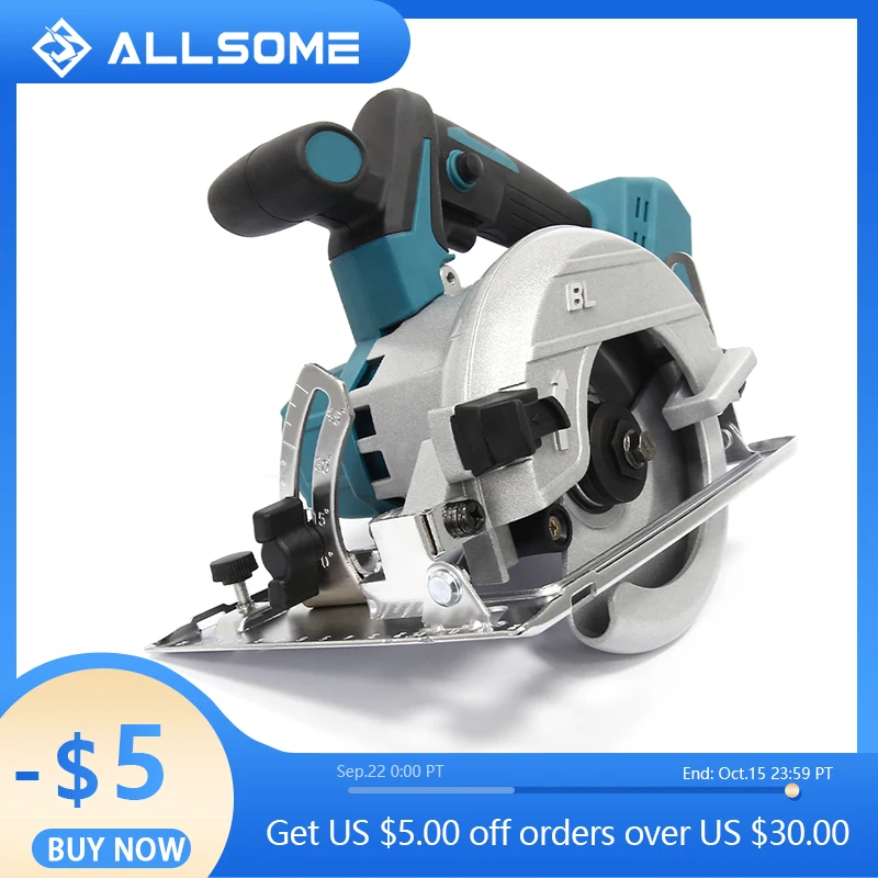 Allsome 21V Беспроводная бесщеточная 125 мм циркулярная пила для батареи Makita 18v