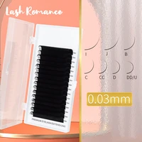 korea pbt 16rows 0 03 thickness b c d curl eyelash extension false individual lashes hand made faux mink eyelashes for extension