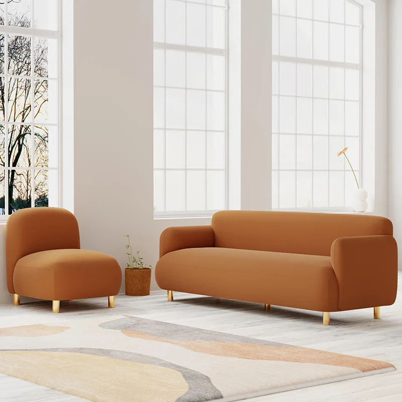 

Minimalist technology cloth waterproof small apartment three-seat sofa combination Nordic simple modern light luxury