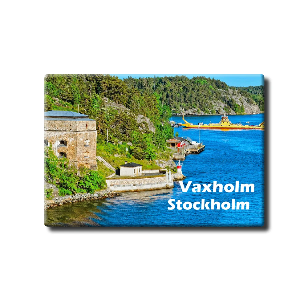 

Stockholm " Vaxholm" Sweden Tourist Souvenir Tinplate Refrigerator Decorative Sticker Creative Gift for Friend 27284
